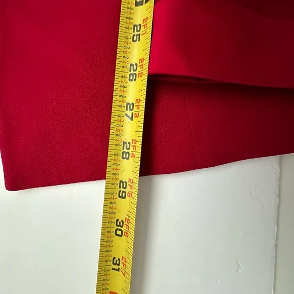 VTG 80' CHRISTIAN DIOR Red Jacket Wool Size 10 Lined Button Long Satin Finish